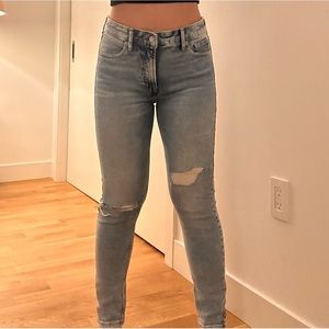 High Rise Jeans Ripped Knee - Skinny - US 27 - 4/27 Ankle